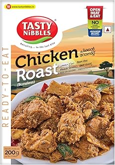 Tasty Nibbles Ready to Eat Chicken Roast 200g [Pack of 1]| Open Heat & Eat | Non-Vegetarian | No Added Preservatives | Japanese Retort Technology