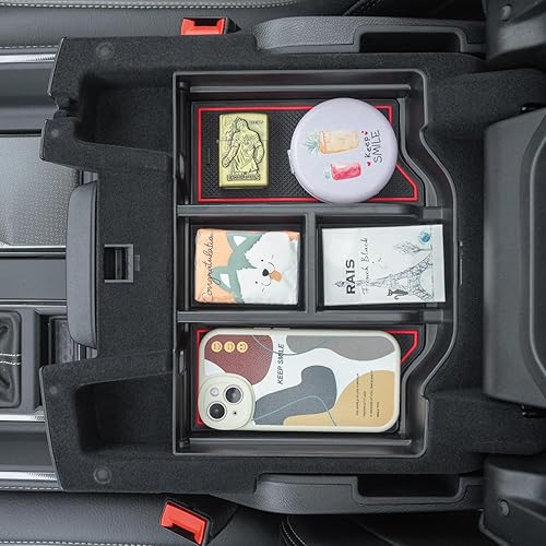 Miniatura 3 de PIMCAR Compatible con Dodge RAM 1500 2500 3500 2019-2023 Organizador de consola central, material plástico ABS, accesorios interiores, caja de