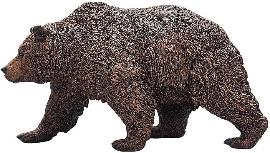 Realistic Brown Bear Figurine, Resin Animal Sculpture Decor, Lifelike Wildlife Statue for Home Garden Patio Office Display