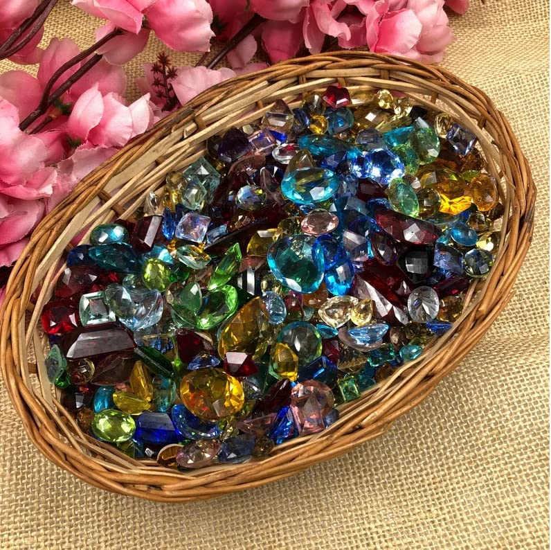 Miniatura 2 de DAMRU Glass Faceted Mixed Loose Gemstone - 250+ Carat- Birthstones, Multi Color Mix Stones, Stones Lot Gemstones,Size - 5 mm to 25 mm