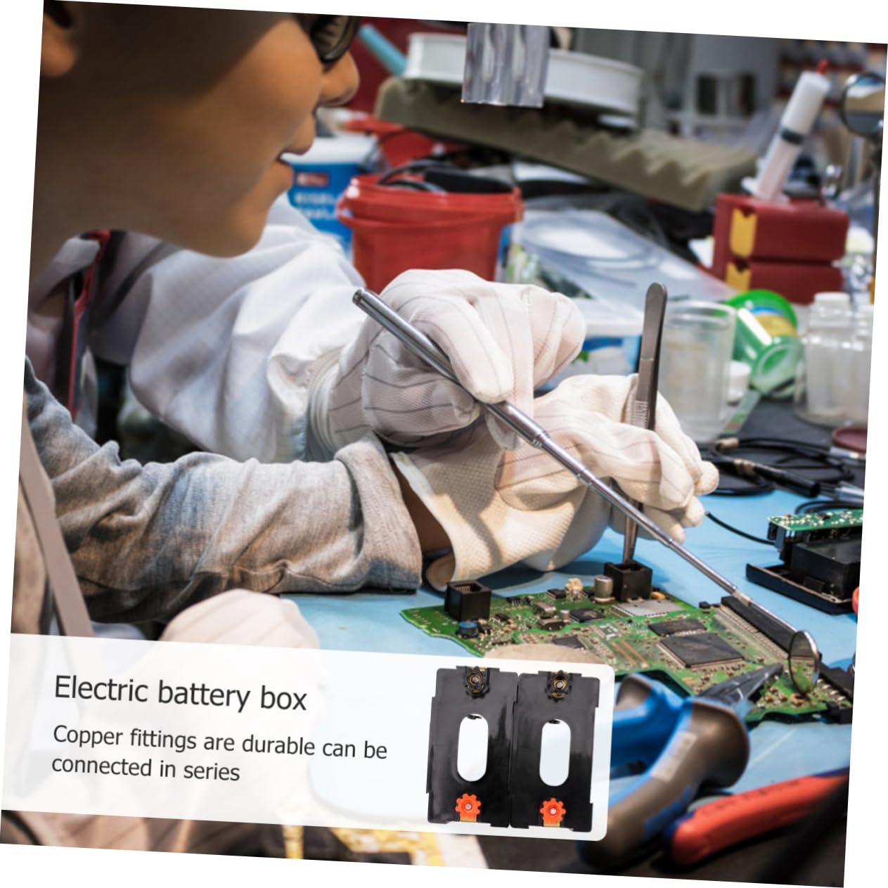NUOBESTY 2 Set Batterie Porta Batterie Per Laboratorio Con Terminali Colorati E Sicure Per Esperimenti Scolastici E Progetti Elettrici 10 Pezzi*2