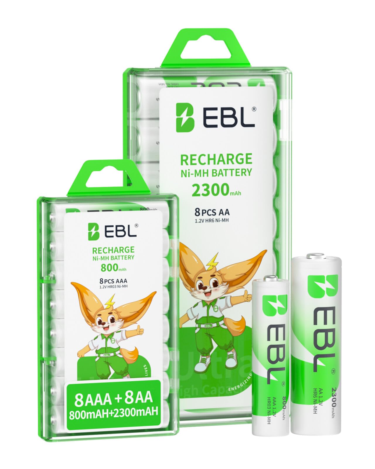 EBL 16 Sets AA AAA Batteries Combo