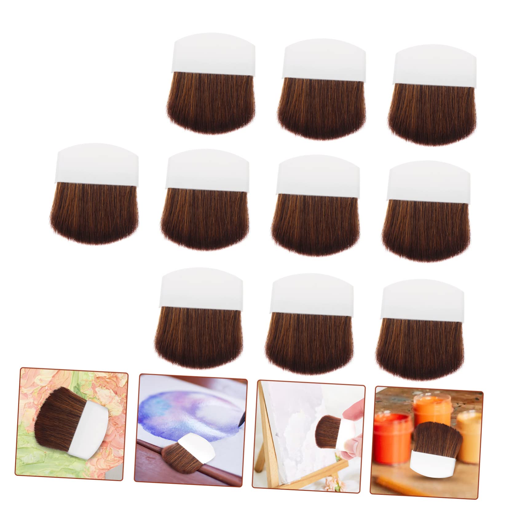 HOMSFOU 5 Set Set Di Pennelli Minuscolo Arte Piccolo Pittura Fornitura Di Vernici Disegno Artista Portatile Disegnare Accessorio Acquerello Fibra Bianca 10 Pezzi * 5