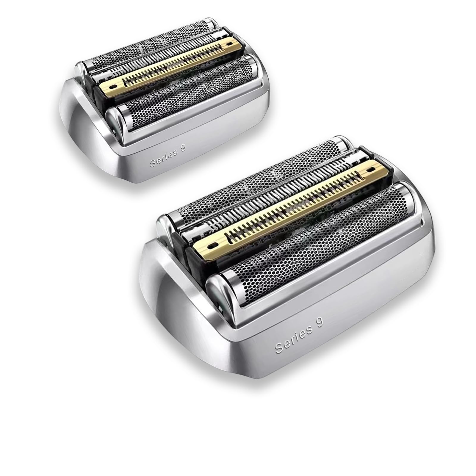 Testina di ricambio per rasoio elettrico serie 9 92S, compatibile con tutte le testine di ricambio per rasoio elettrico Bra*n Series 9 (92S-Silver - Set di 2)