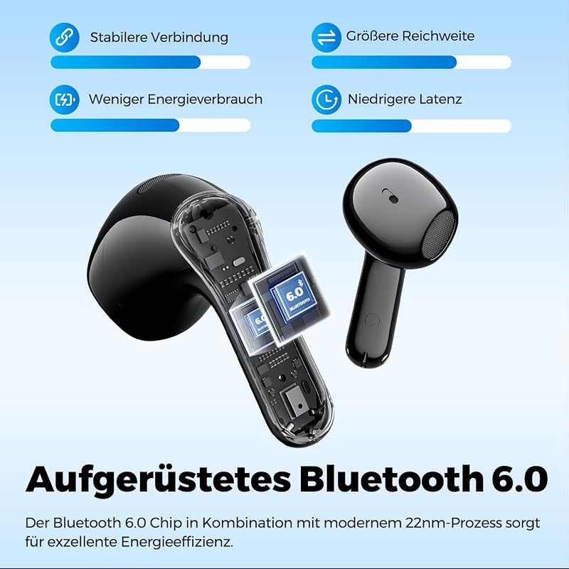 Căști wireless semi-in-ear SoundPEATS Air6 HS Bluetooth 6.0, 13 mm, tri-magnetic, LDAC, Hi-Res, ENC, IPX5, 45 ore