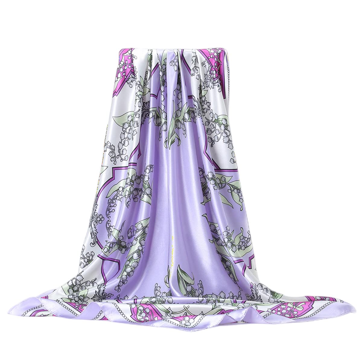 FAIRYGATE Damski kwadratowy szal satynowy chusta na głowę bandana szal do włosów szal dla kobiet 90 x 90 cm 76