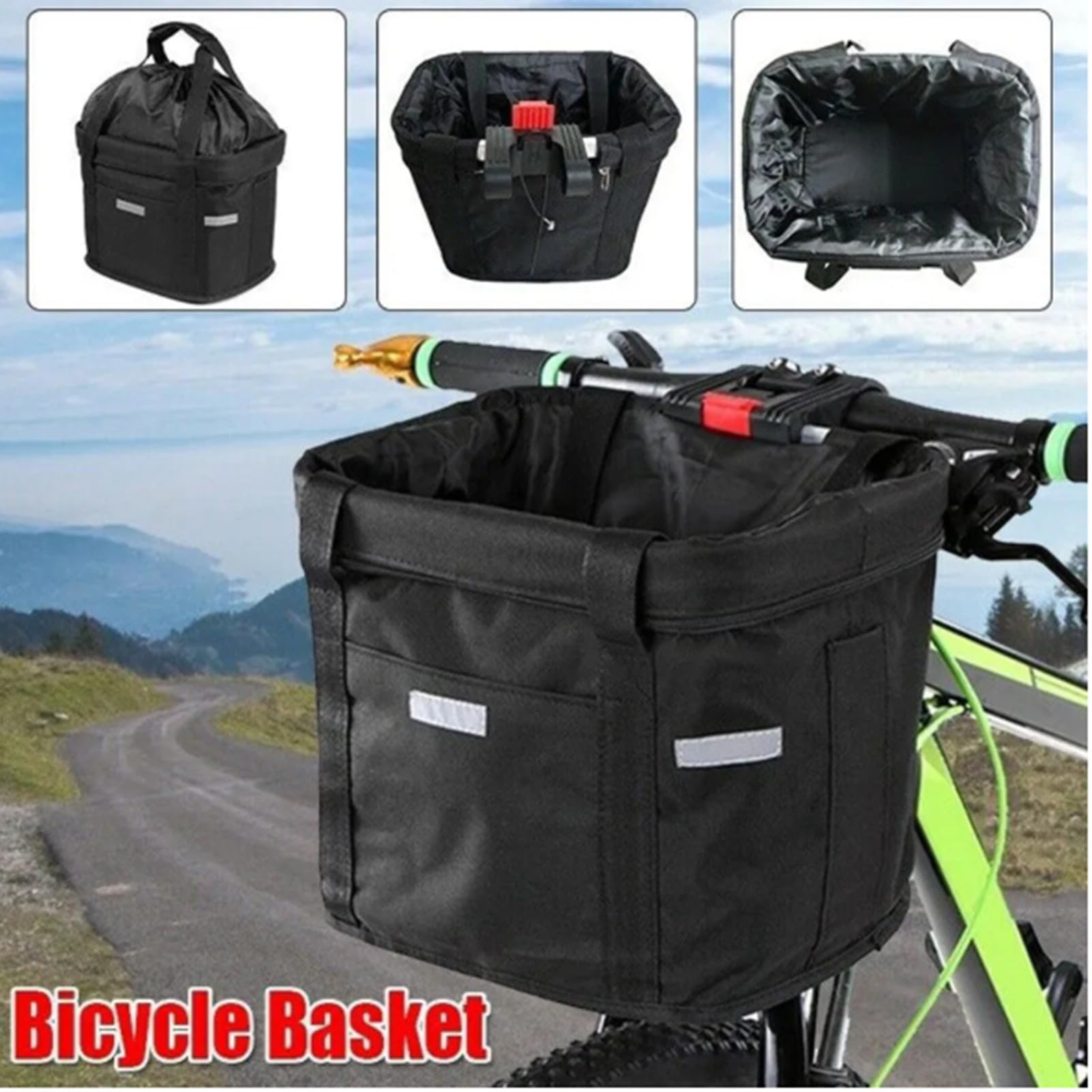 Canasta de Bicicleta, Cesta de Bicicleta para Perro, Bolsas de Compras, Canasta de Manillar de Bicicleta Multiusos Extraíble para Llevar Mascotas, Acampar al Aire Libre