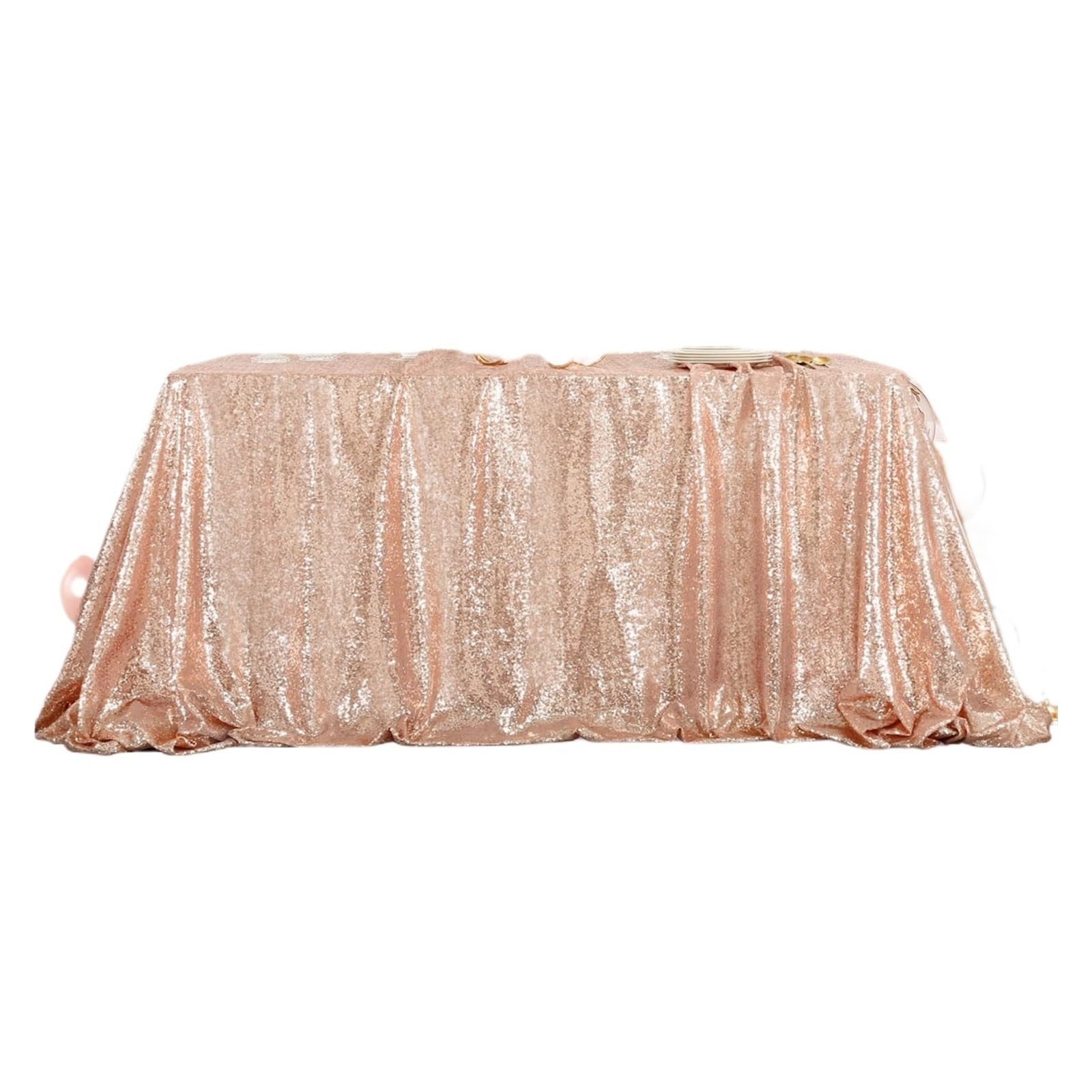 L6NqIAG Sequin Tablecloth Sparkly Sequin Tablecloth Rectangle Table Overlays Party Decorations Vintage Wedding Cloth(Rose gold,100x130cm)