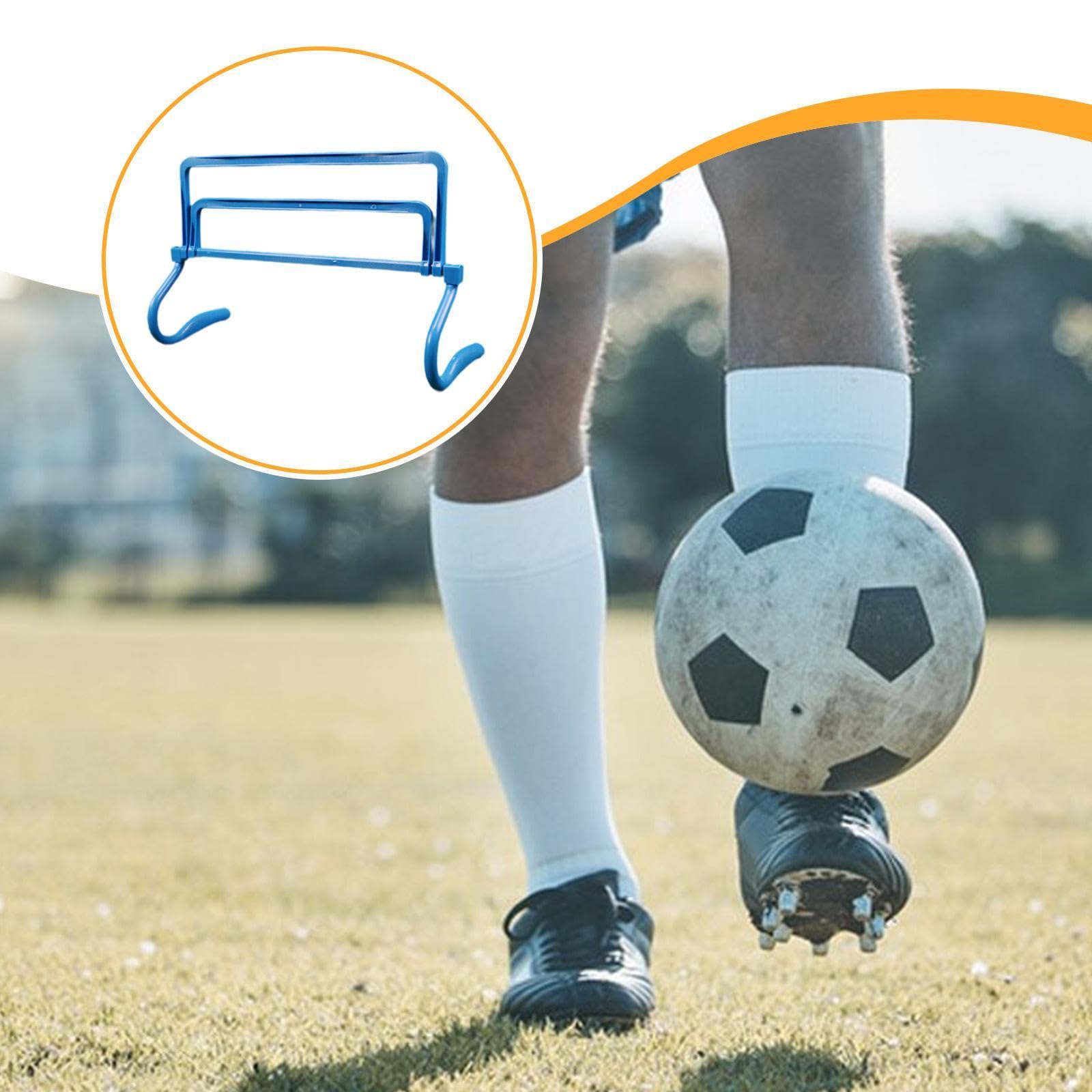 Vaveren Agility Training Hurdle Speed Training Equipment Set,Track and Field,Adjustable Jumping Bar Set for Games Football Pets, Blue