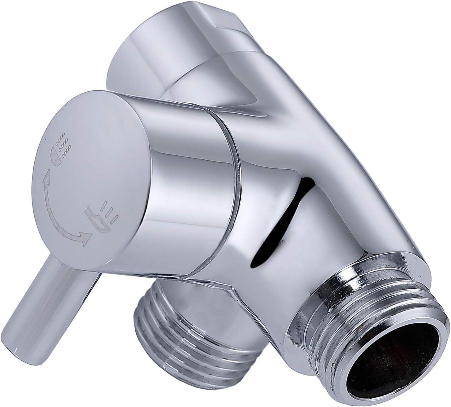 G-Promise Solid Metal Shower Arm Diverter for Hand Held Showerhead and Fixed Spray Head ∣ G 1/2 3-Way Bathroom Universal Shower System Replacement Part (Chrome)
