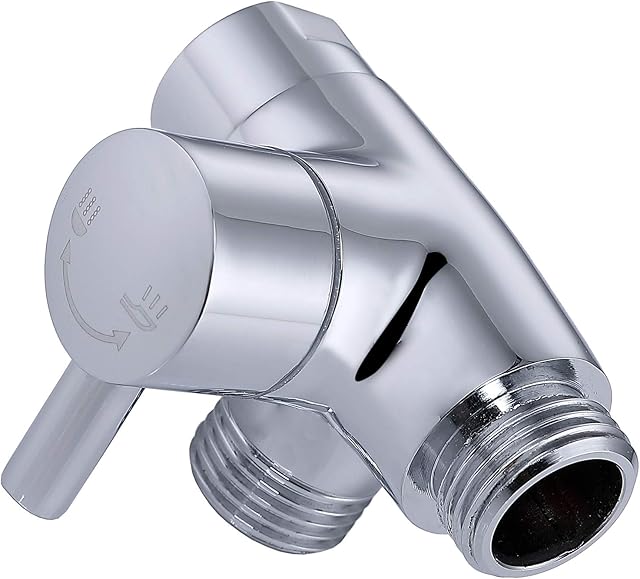 G-Promise Solid Metal Shower Arm Diverter for Hand Held Showerhead and Fixed Spray Head G 1/2 3-Way Bathroom Universal Shower System Replacement Part (Chrome)
