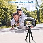 UBeesize Phone Tripod, Portable and Flexible Tripod with Wireless Remote and Universal Clip, Compatible with All Cell Phones/Cameras, Cell Phone Tripod Stand for Video Recording (Black)