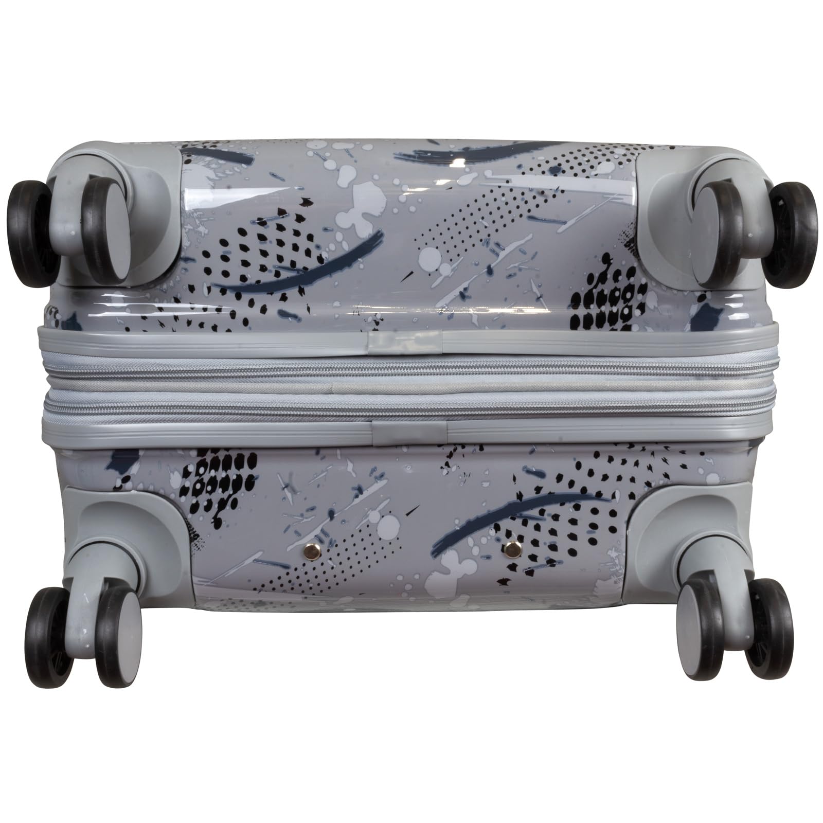 Hartschale Koffer mittelgroß Pescara mit Motiv 67cm 4 Rollen Silber