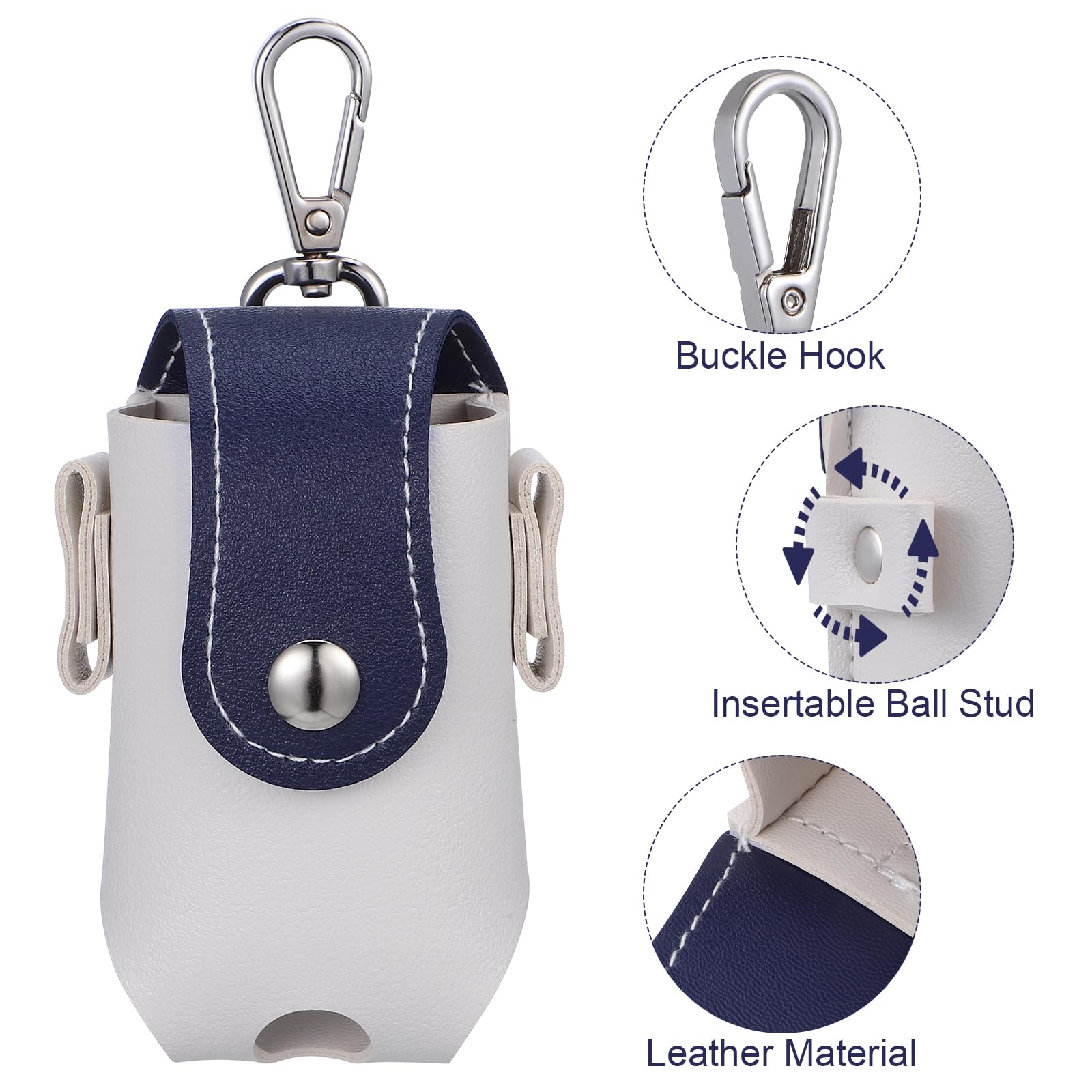 GANAZONO 2 Pz Custodia in Pelle per Borsa da Golf Sacche da Golf Piccola Borsa da Tee da Golf Porta Pallina da Golf Portatile Borchia a Sfera Scaffale di Stoccaggio Semplice