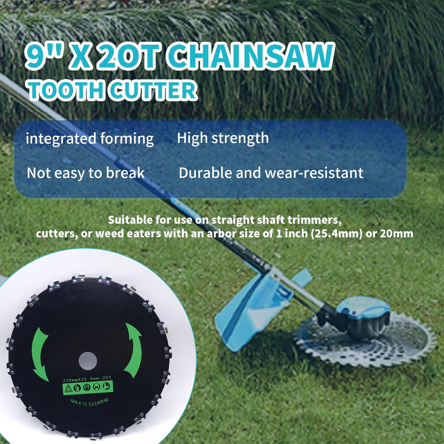Kit de cuchillas de corte de cepillo para Weedeater, dientes de motosierra de 9 pulgadas x 20T, punta de carburo de 10 pulgadas x 80T, cuchillas de acero al carbono de 10 pulgadas x 3 dientes, se