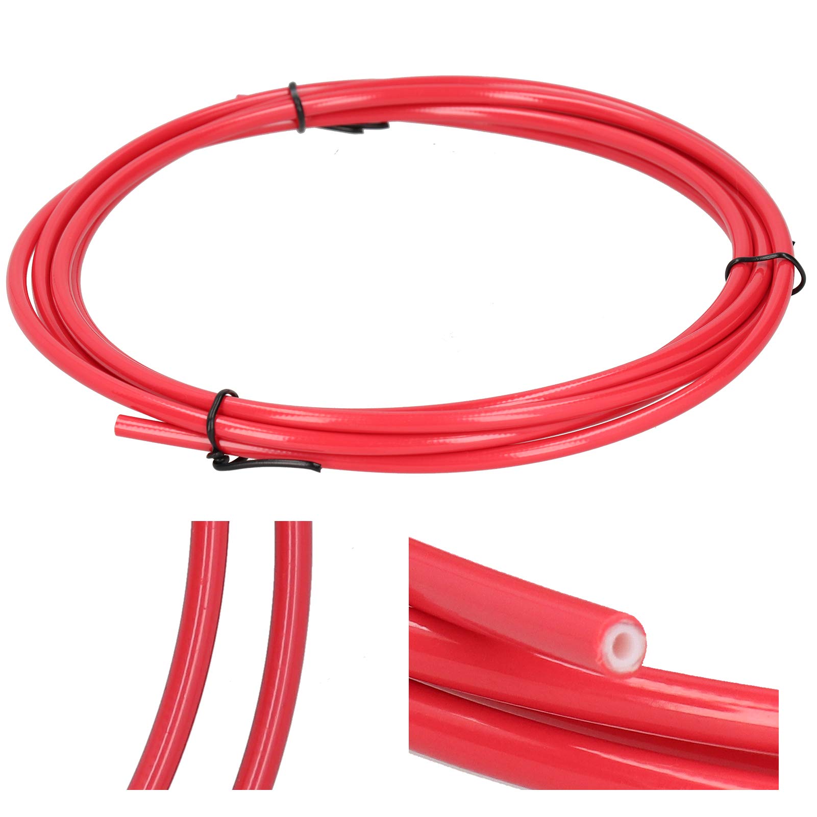 Pwshymi High and Low Temperature Brake Tube Tubing Safe Use Durable,for Road (Red), Pwshymiz8v7se0ot3-12