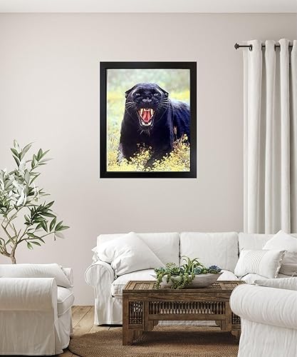 Miniatura 3 de Póster artístico para decoración de pared, diseño de animales salvajes, pantera negra (leopardo) (16 x 20 pulgadas)