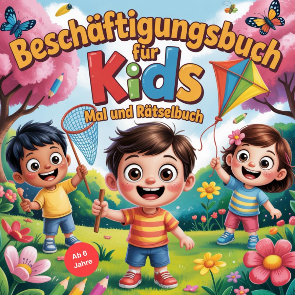 Beschäftigungsbuch für Kids: Mal und Rätselbuch