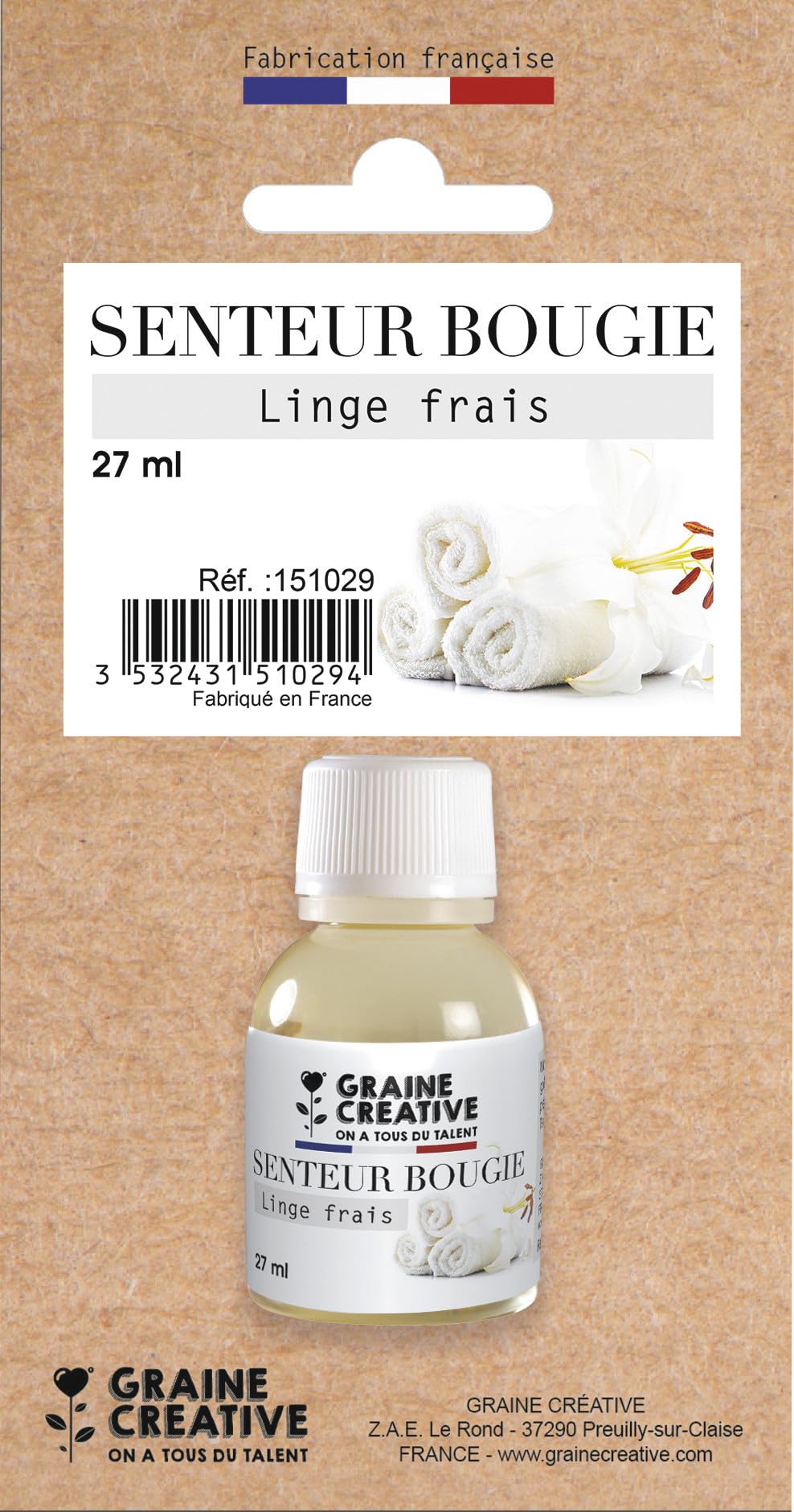 Graine Créative Fragrance for Candle - Fresh Laundry Perfume - 27 ml