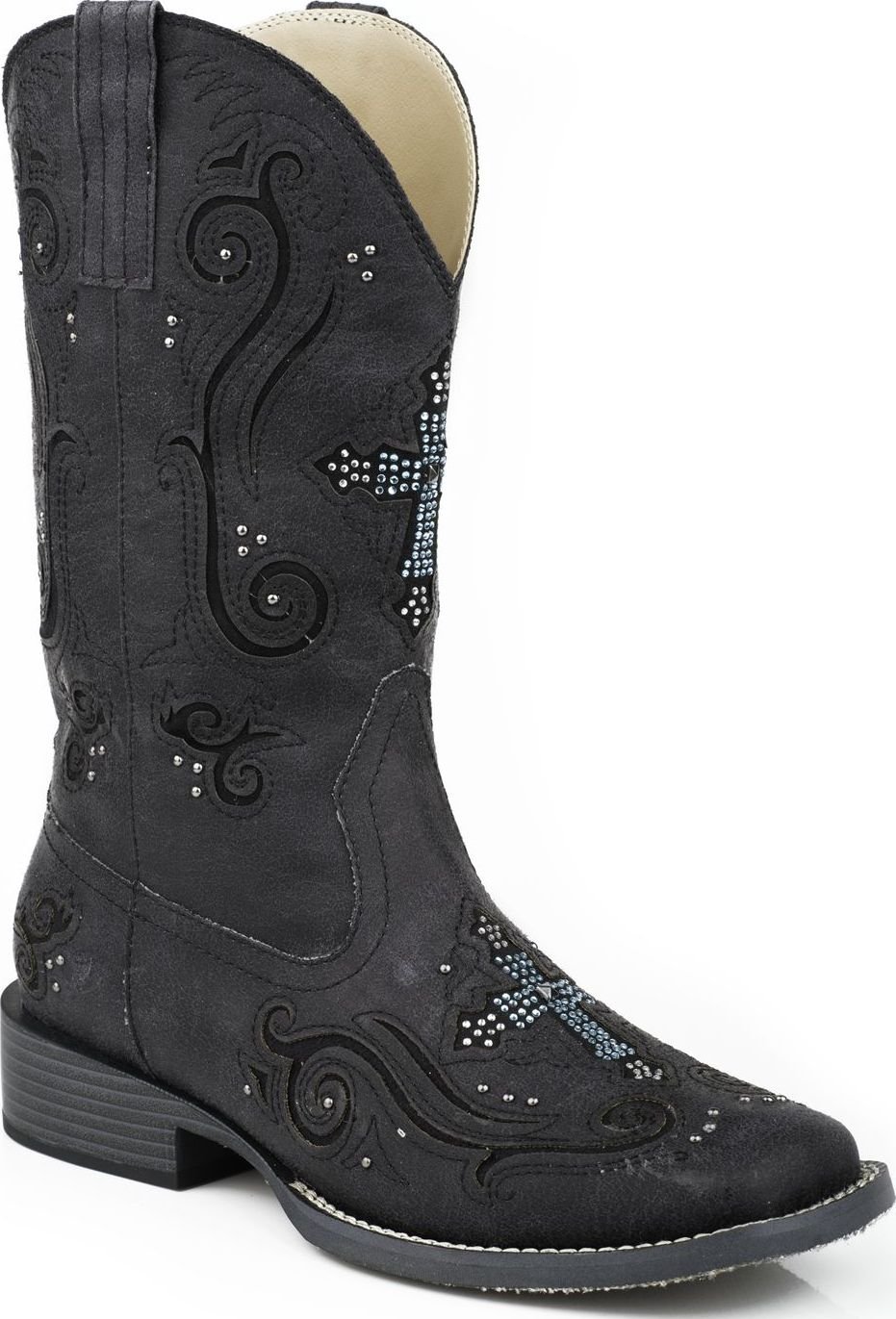Roper Womens Faith Boot, Black, 6.5