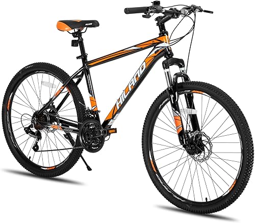Hiland Mountain Bike, 36Multi-Spokes,Shimano 21 Speeds Drivetrain,Aluminum Frame 26 Inch Wheels, Disc-Brake Bike for Men Women Men's MTB Bicycle