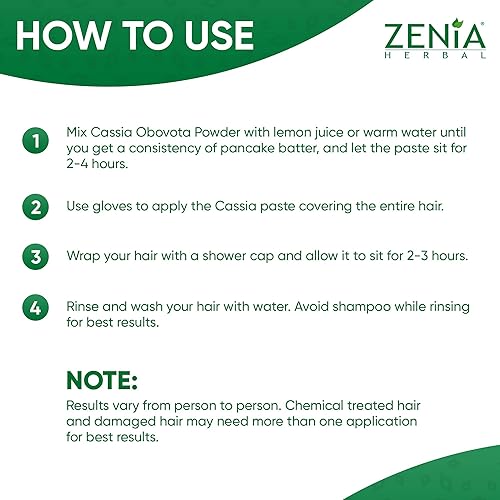 Miniatura 4 de 200g 7oz Zenia Cassia obovataSenna en polvo para cabello