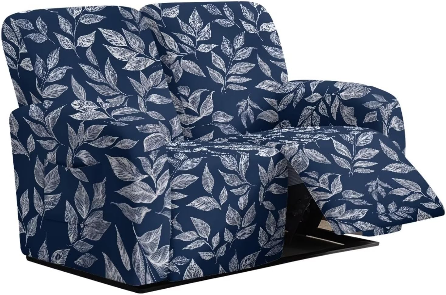 Mushroom Floral Print Loveseat Covers 6-Piece Reclining Loveseat Slipcover Stretch Love Seat Couch Covers with Pockets Furniture Protector for 2 Cushion Couch