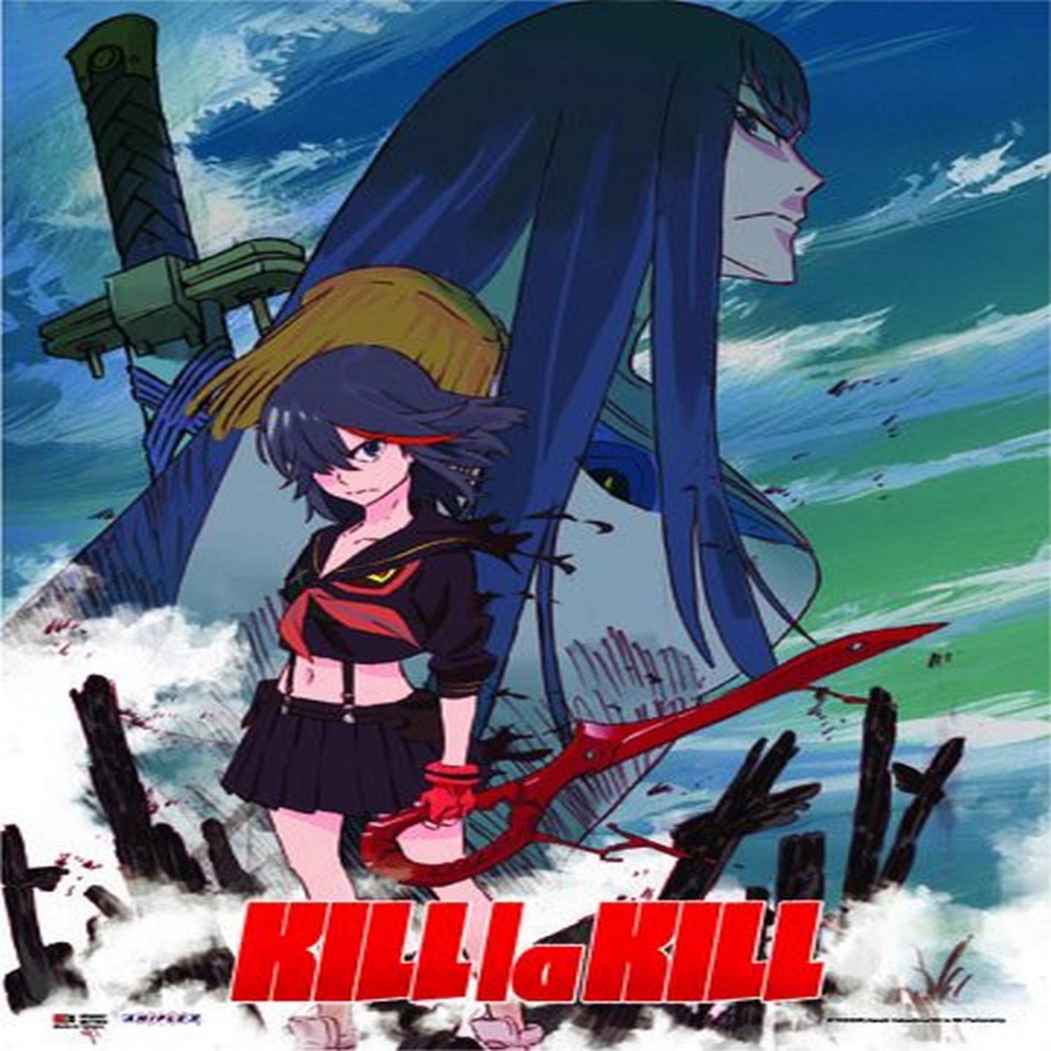 Parchemin mural Ryuko & Satsuki pour décorer une chambre de gamer