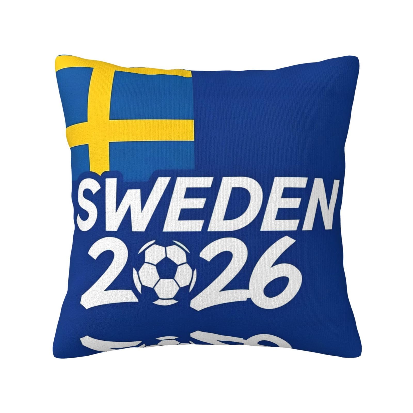 Sweden-Flag Print Decorative Throw Pillow Covers for Sofa, Outdoor and World Cup Celebrations
