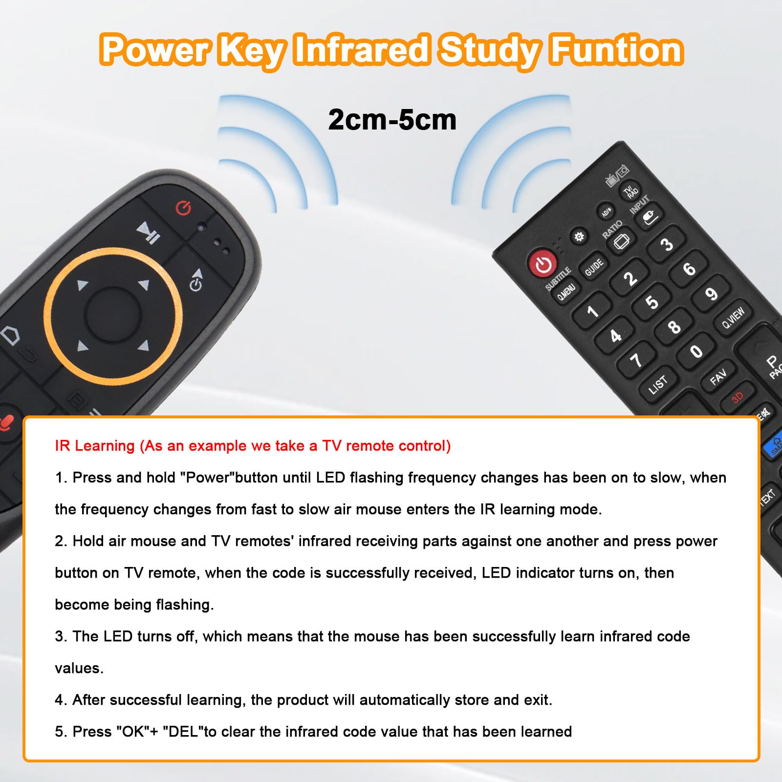 G10S Air Mouse Remote Control, 4-in-1 PC Remote Control with Voice Search, 2.4GHz Bluetooth, 6 Axis Gyroscope, USB, for Android TV Box, Smart TV, Windows PC, HTPC, Laptop — Amazon image 5