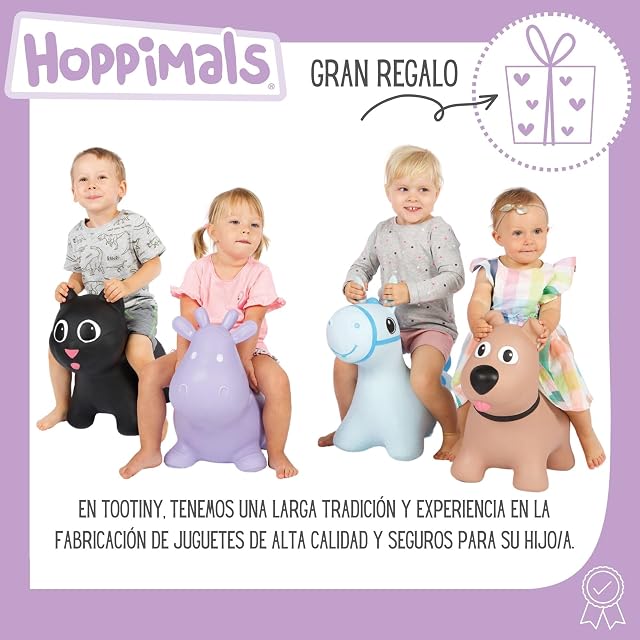 Foto 6 de 8 de Hoppimals Tootiny, Juguete Hinchable para Saltar y Jugar para Niños Mayores de 1 año, Vaca Azul