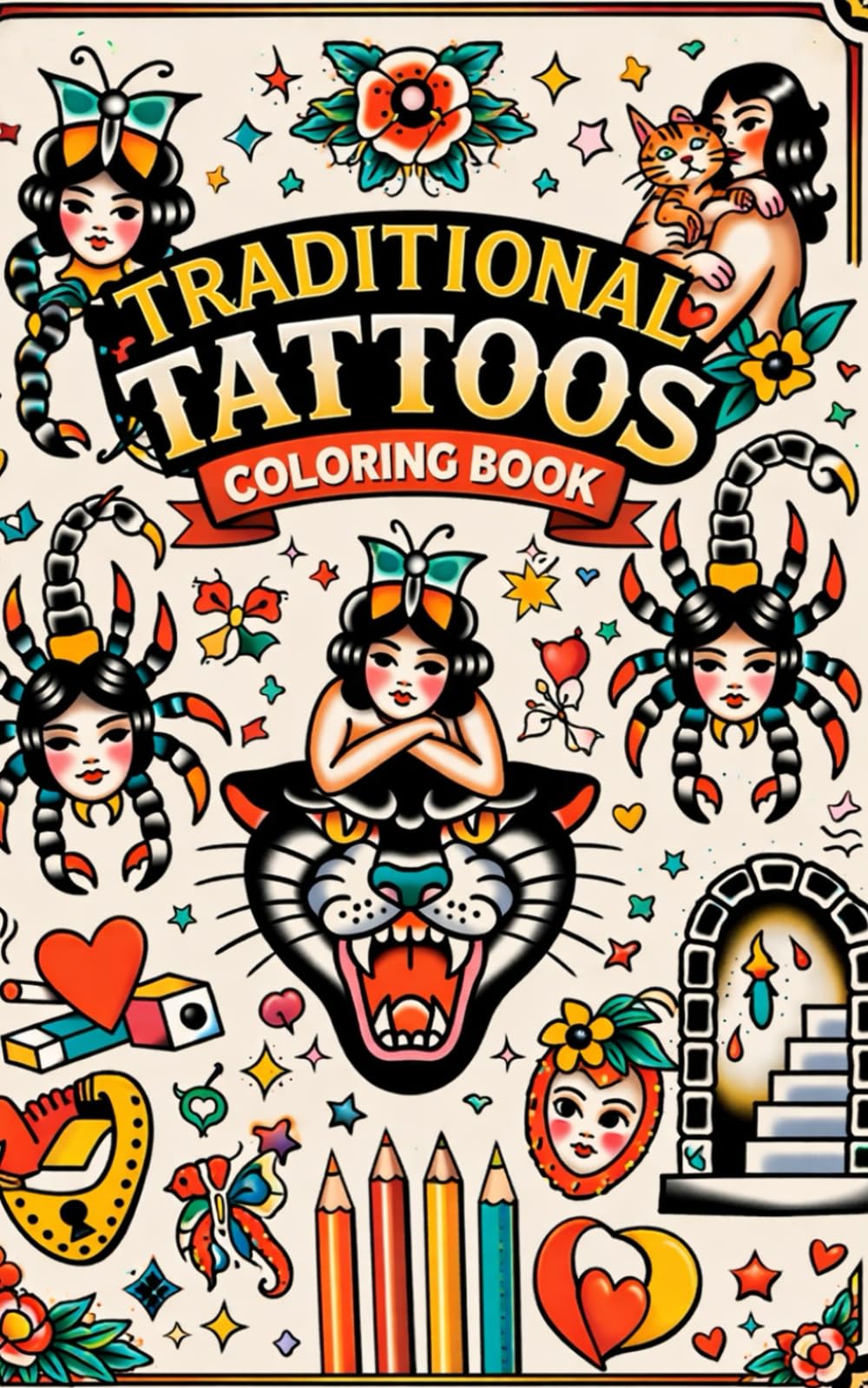 Traditional Tattoos Coloring Book