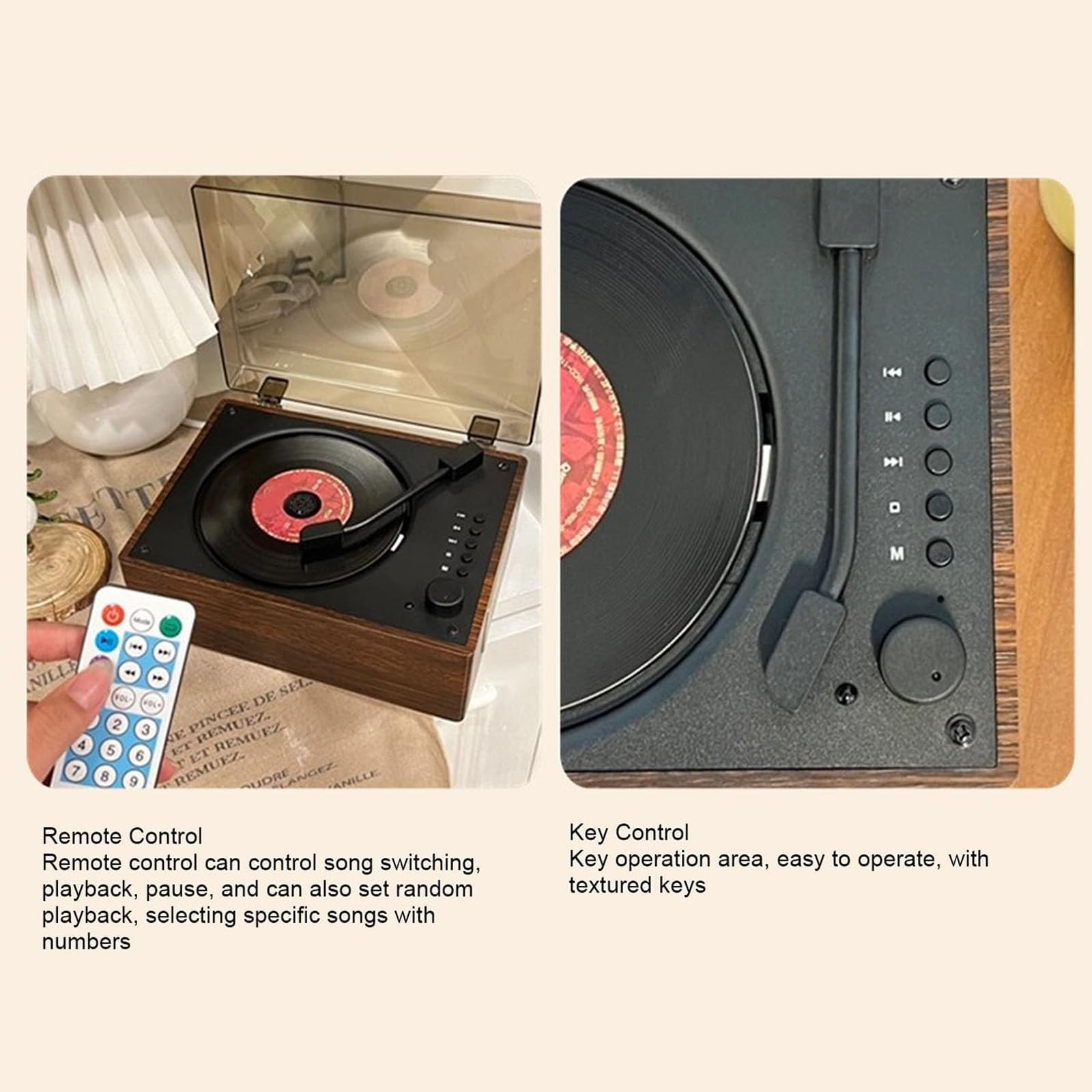 Lettore CD Blue-tooth Retrò, Lettore Musicale Portatile Con Telecomando E Altoparlante, Blue-tooth 5.0/Uscita AUX Da 3,5 mm, Lettore CD Da Tavolo Per Casa, Camera Da Letto, Ufficio E Regalo white