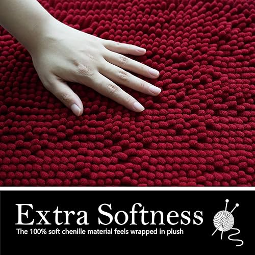 Miniatura 5 de Juego de 2 tapetes de baño de felpilla, superabsorbentes, parte trasera antideslizante de PVC fuerte, tapetes de baño para baño, felpa peluda,