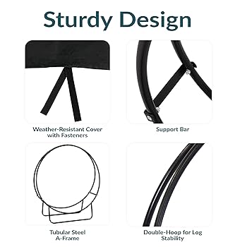 Amazon.com: Sunnydaze 40 Inch Firewood Rack Outdoor - Indoor