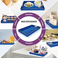 Vista 97 de Gifturbo Bandeja negra para servir, bandejas decorativas de mármol con asas, bandeja de mesa auxiliar, bandejas de plástico rectangulares otomanas