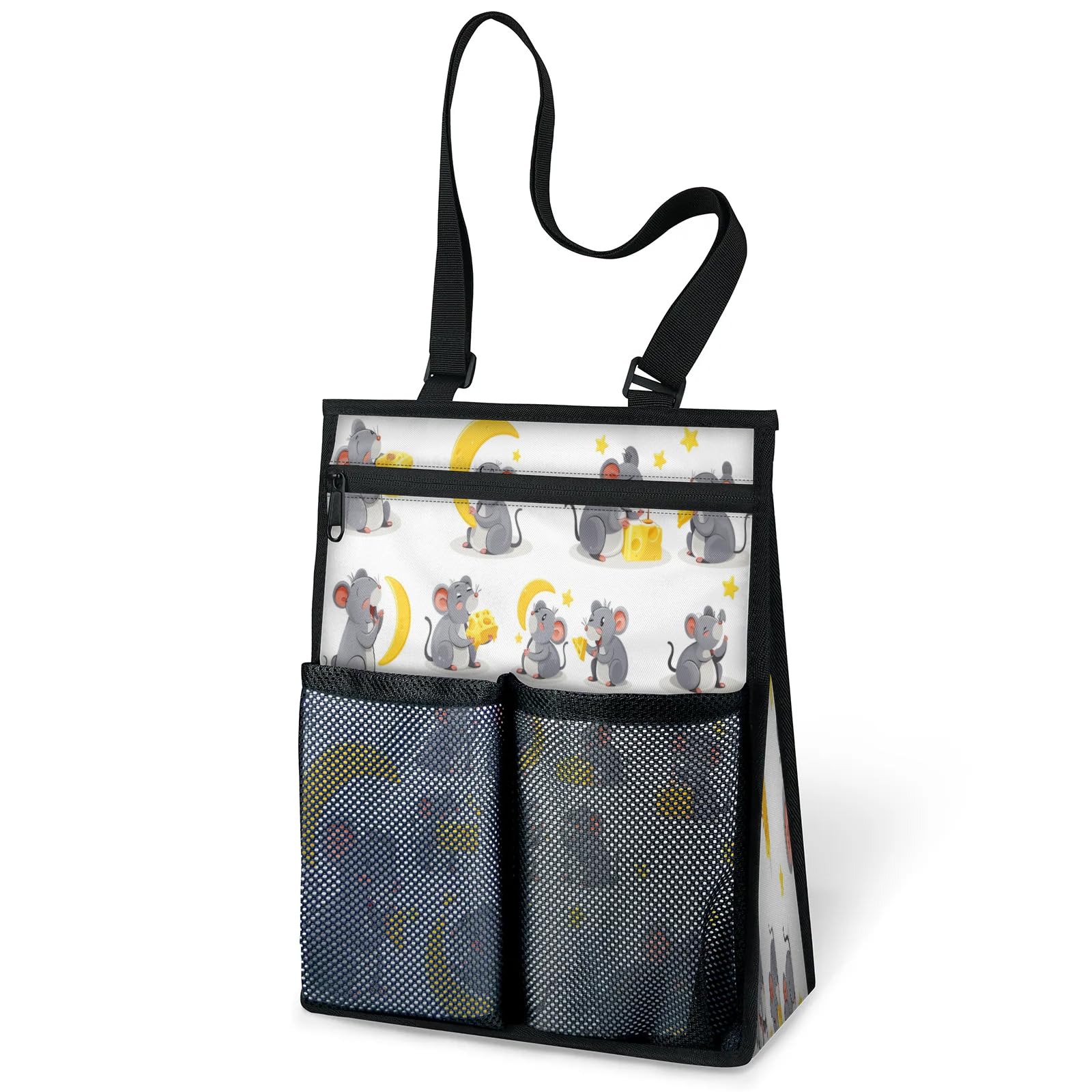 Ourtheme Cute Cartoon Mouses Portable Shower Bag for Travel Gym Camp Beach Tote Shower Caddy Bags Hanging Toiletry