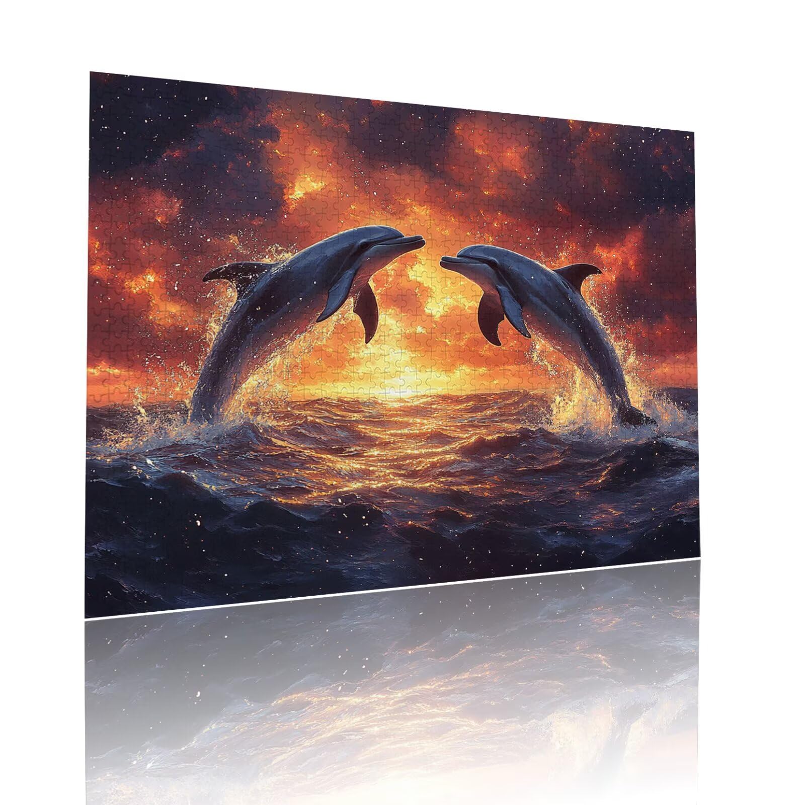 Delphin Puzzle für Erwachsene Kinder Anspruchsvoll 5000 Teile Impossible Klassische Puzzles Schwer Tier ab 8 9 10 Jahre Mädchen Jungen Jigsaw Kunst Educa,für Dekoration und Geschenke 105x156cm t-181