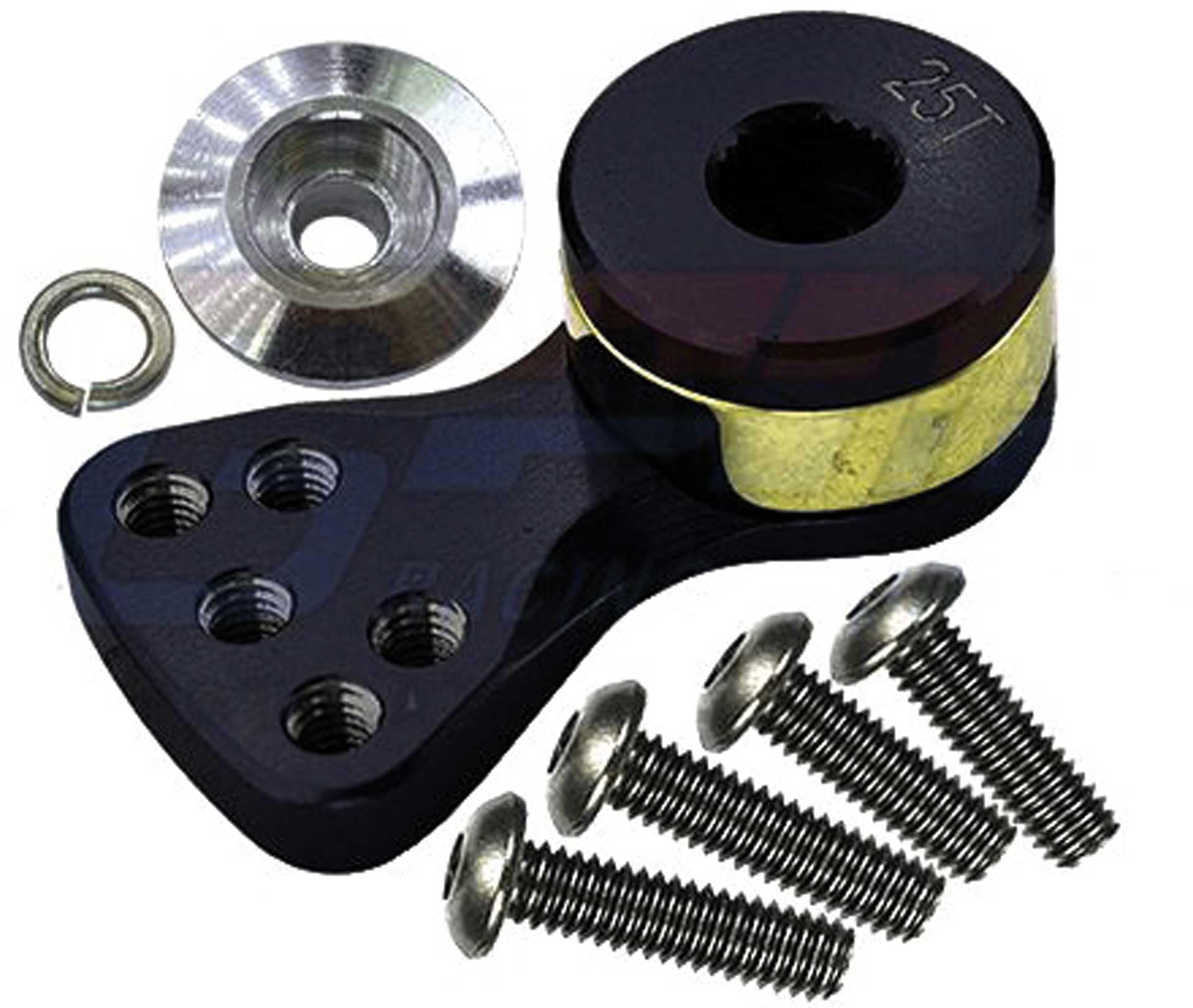 Aluminum Hi-Torque Servo Saver For 25T Spline Output Shaft (L) - 1Pc Black