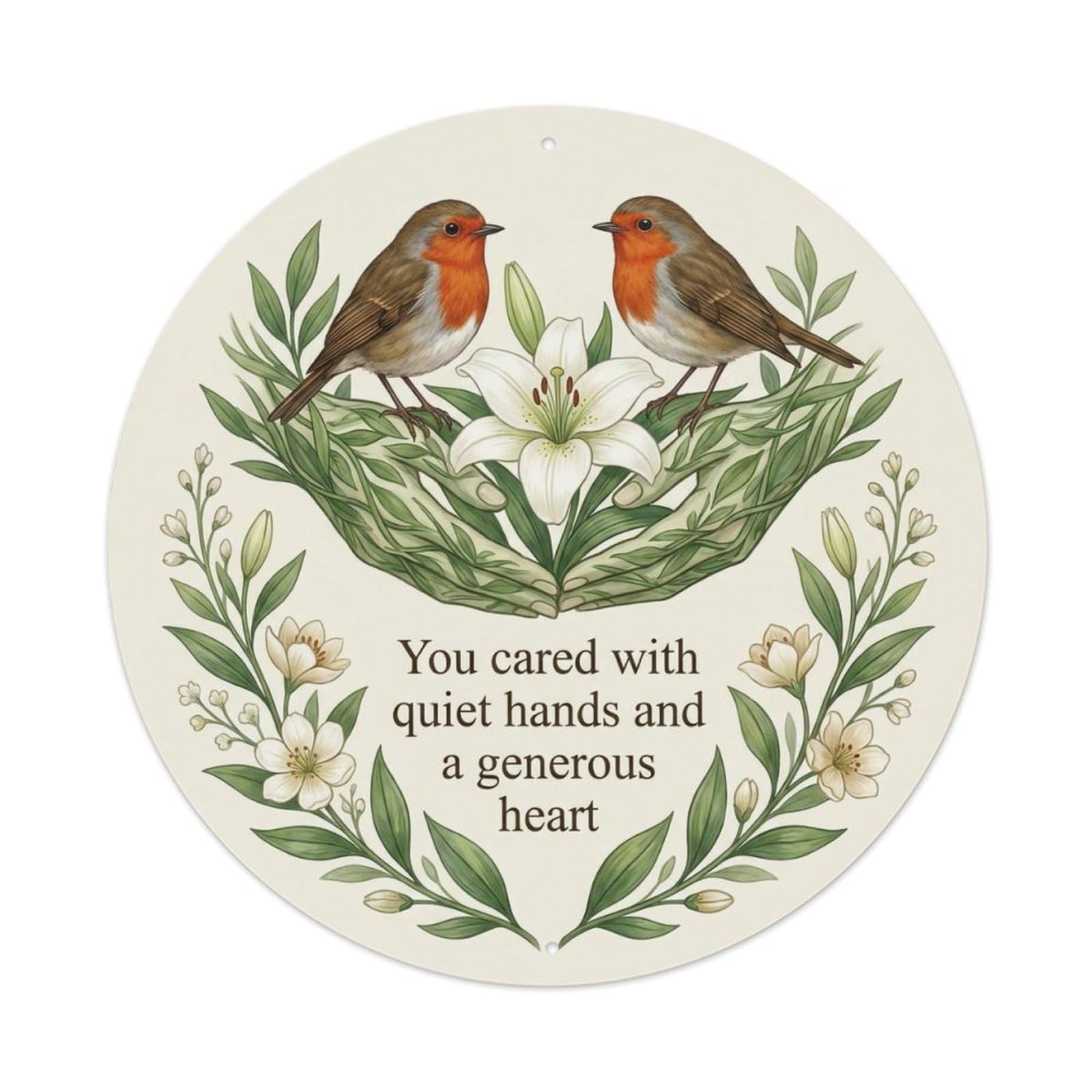 European Robin Garden Sign Heaven Love Caring Metal Tin Sign