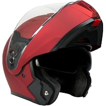 Milwaukee Helmets MPH9827DOT Cypher Flat Red Advanced Motorcycle Modular Helmet w/ Drop Down Visor - Small