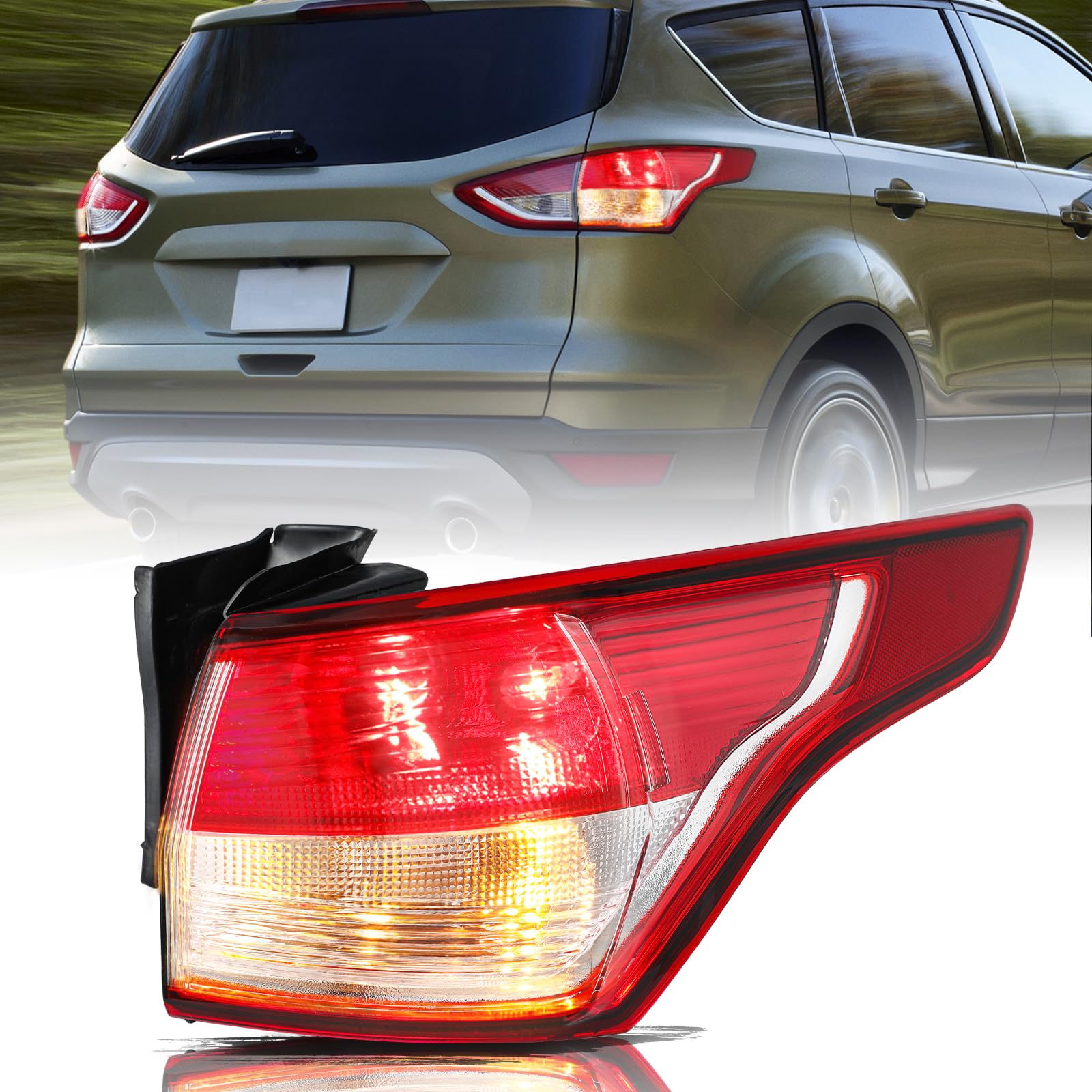 Aosky Halogen Tail Light Assembly Fit for 2013 2014 2015 2016 Ford Escape