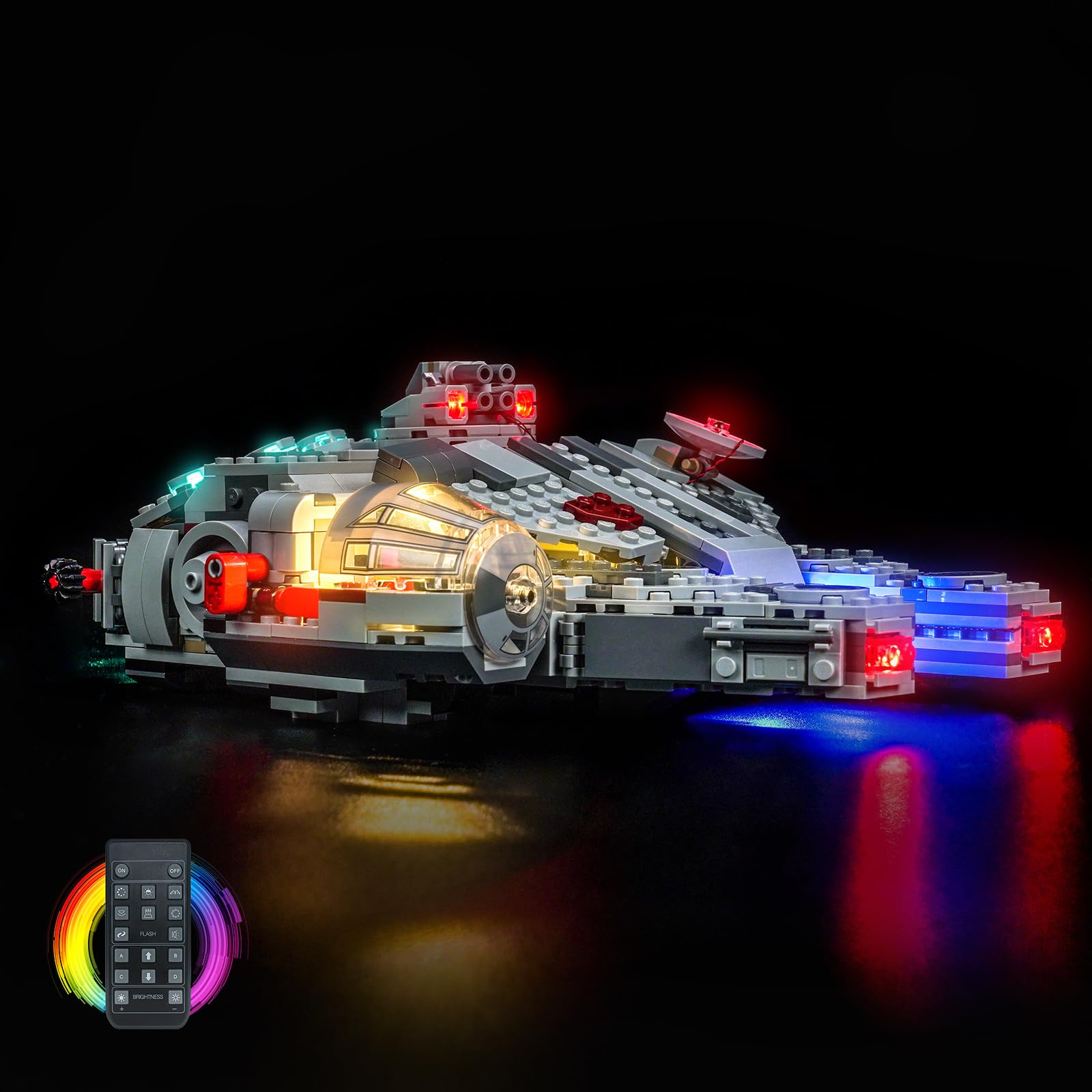 LocoLee Fernbedienung Licht Kompatibel mit Lego SMART Play: Millennium Falke (Kein - Lego-Set) Dekorative Beleuchtung Set Compatible with Lego 75426 Millennium Falcon