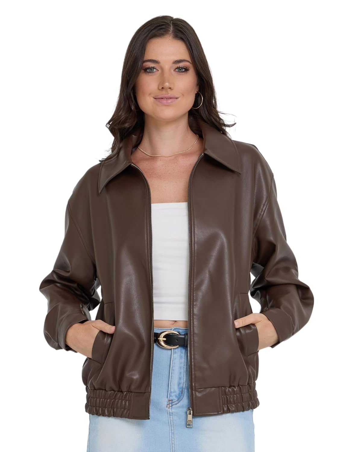 Steve Madden Leather Jacket Women Faux Leather Oversized Bomber Jacket Women Plus Size Motorcycle Jackets