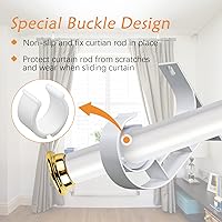 Vista 3 de TOKPLNU Soporte para barra de cortina de techo, soporte de barras de cortina resistente, aleación de aluminio, blanco, paquete de 6 ganchos