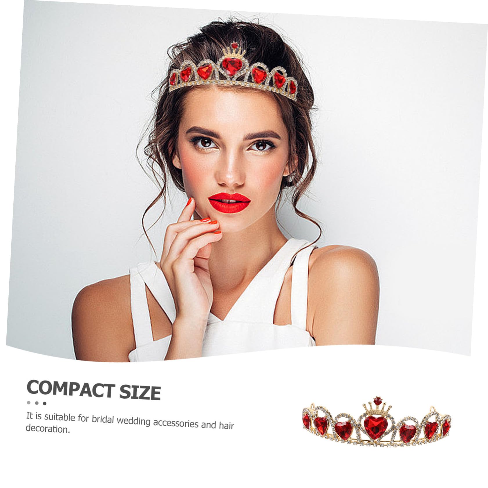 Diadema de Novia Roja con Adorno de Cobre, Hierro y Acrílico