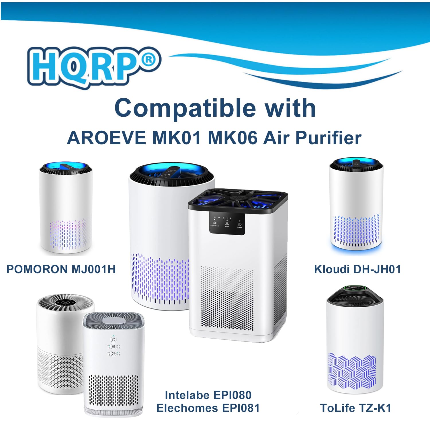 Filtres De Rechange Pour Purificateur D'air AROEVE MK01/MK06 Et Kloudi DH-JH01 - Lot De 2, Capture Particules Fines Et Odeurs