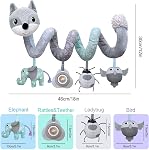 MONSTIME Jouets de siège auto, Jouets pour poussettes, Jouet pour bébés 0-3 mois, Jouettes pour bébé pour siège auto & Filles (Grey)