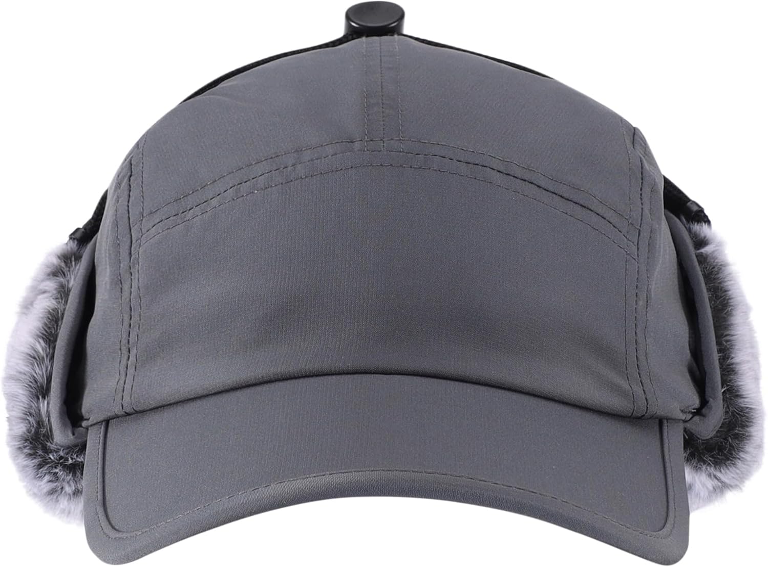 Home Prefer Mens Faux Fur Trapper Hat Waterproof Visor Fleece Lined Winter Baseball Cap Earflaps Hunting Hat for Men - Image 3