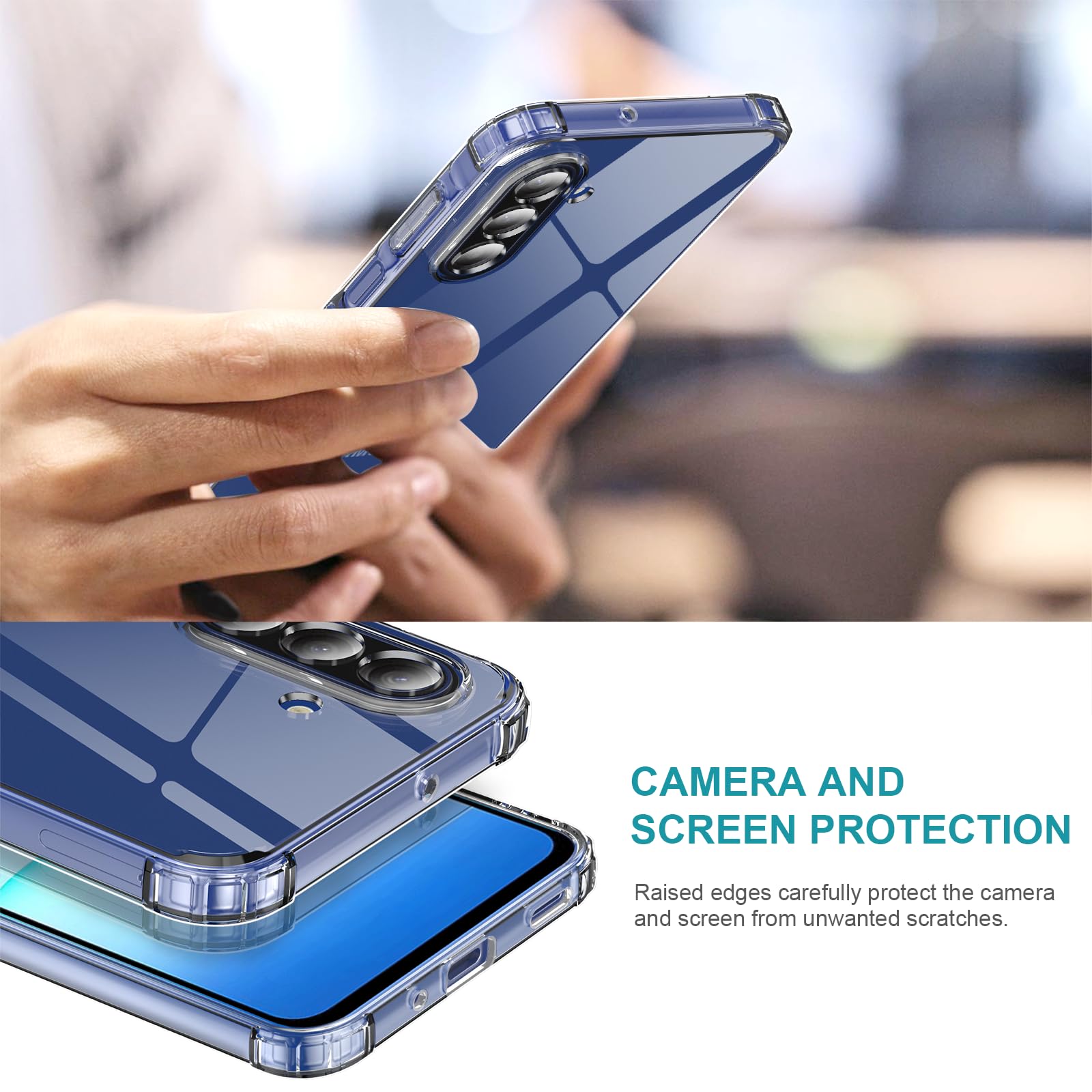 LeYi Etui do Samsung A17 5G/A 17 5G z 2 szkłem hartowanym, ochrona aparatu Etui na aparat Miękki silikonowy TPU zderzak oryginalny smukły odporny na wstrząsy futerał na telefon Samsung Galaxy A17 5G